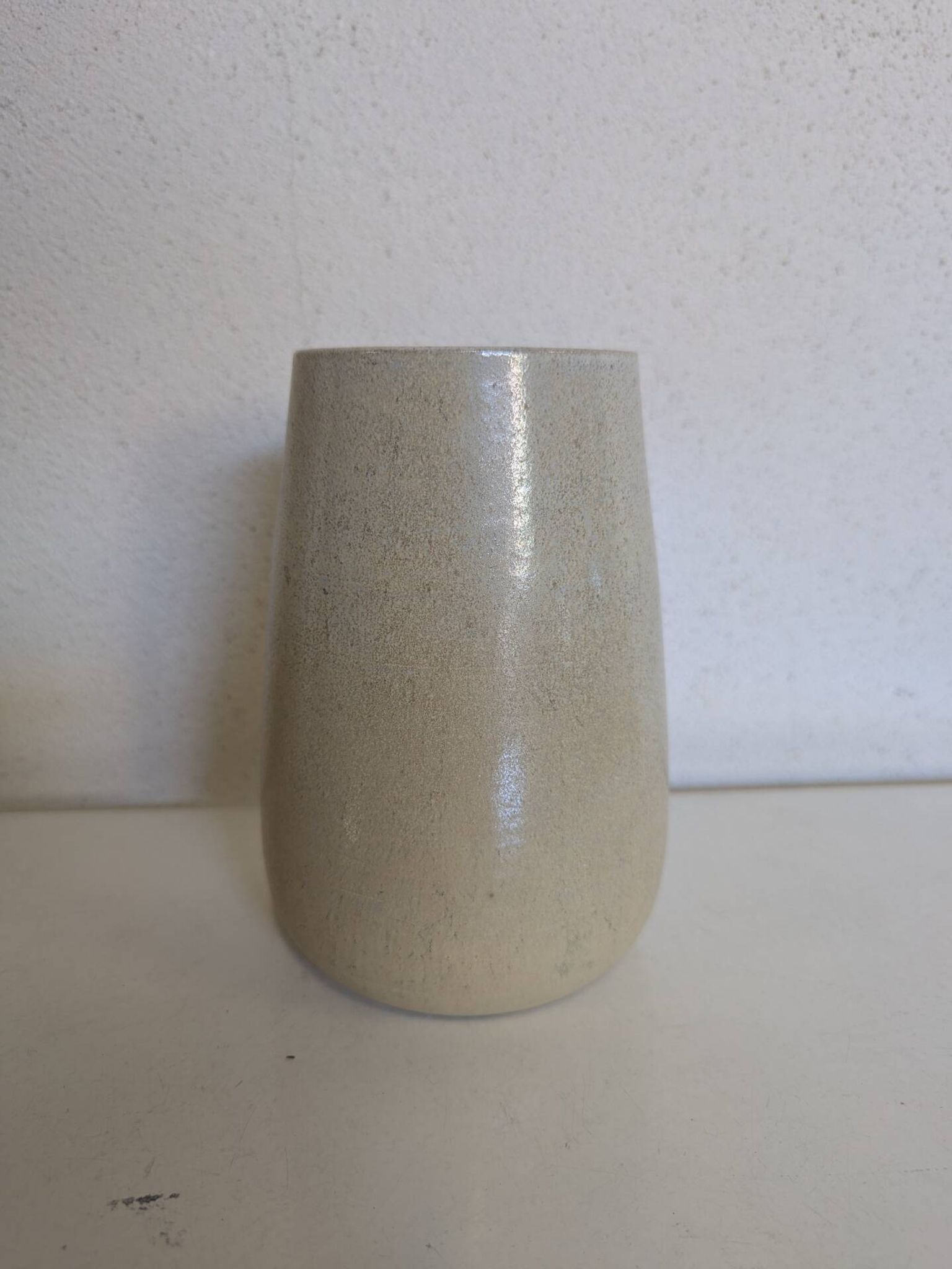 Glazed stoneware vase, signed, Japandi / wabi-sabi style, 1980s.
