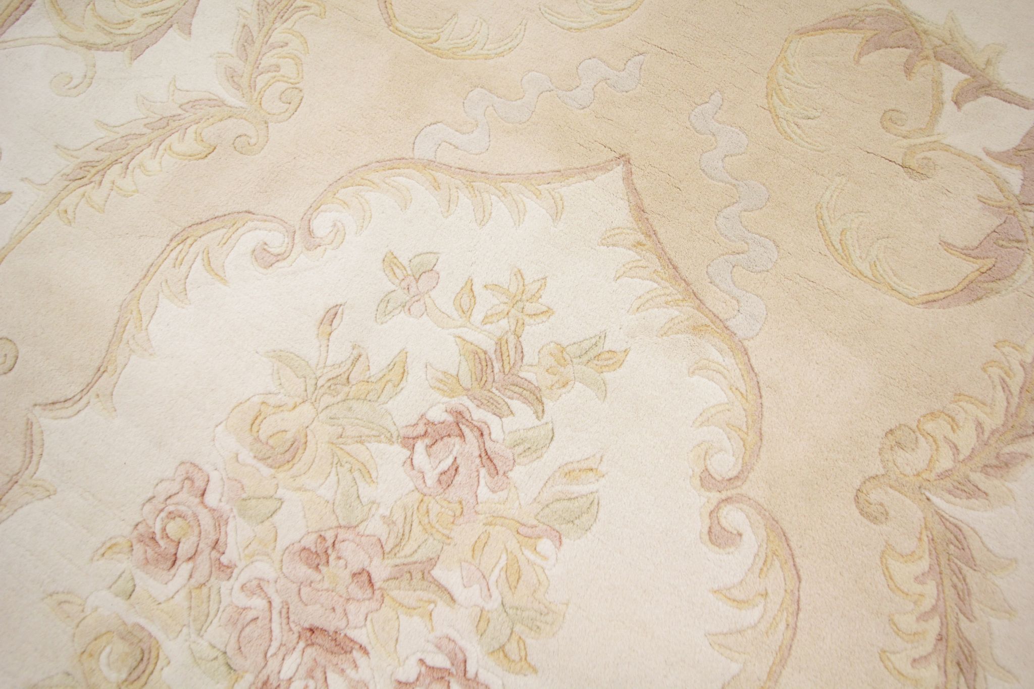 Tapis de laine chinoise orientale de crème fait main 124x182cm