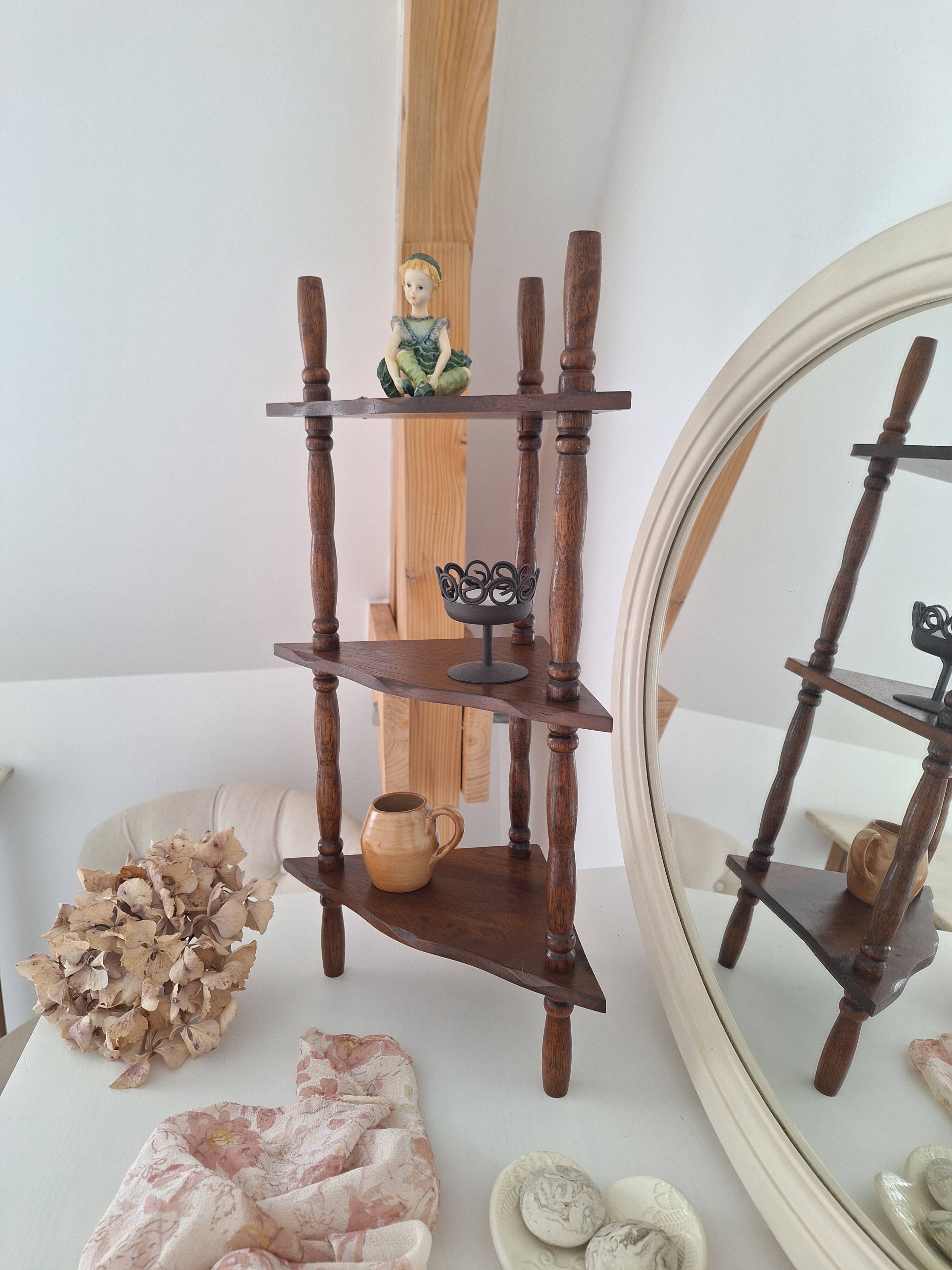 Vintage wooden corner shelf