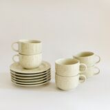 Vintage speckled stoneware coffee cups
