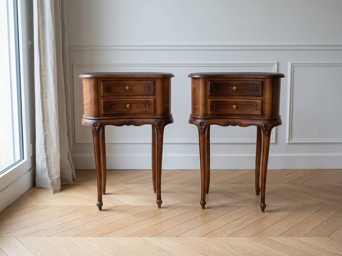 Pair of Louis XV nightstands in walnut