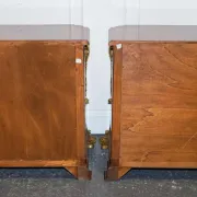 Empire Style Nightstands in Golden Walnut Burl, Set of 2
