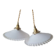 Pair of serrated opaline suspensions