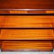 Pair of open low bookshelves Shaws of London in hardwood.