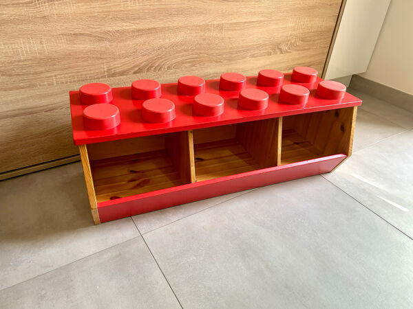 Coffre à jouets vintage rouge  Lego 1980  Made in Danmark