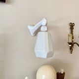 Wall lamp in earthenware and white opaline