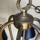 1950 six-armed brass cage chandelier