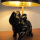 black enamelled ceramic and gold gilding elephant lamp 1950s