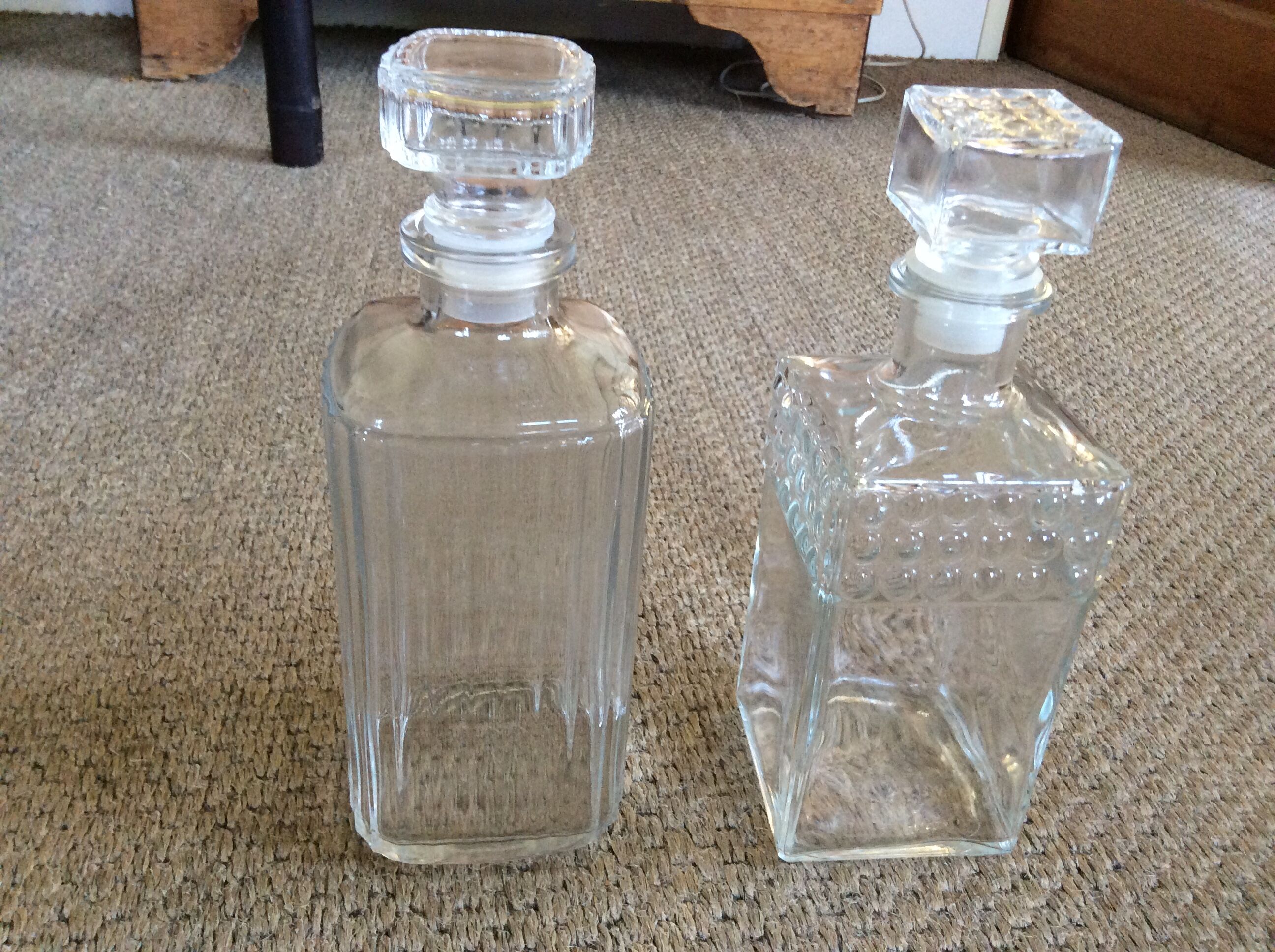2 whiskey decanters