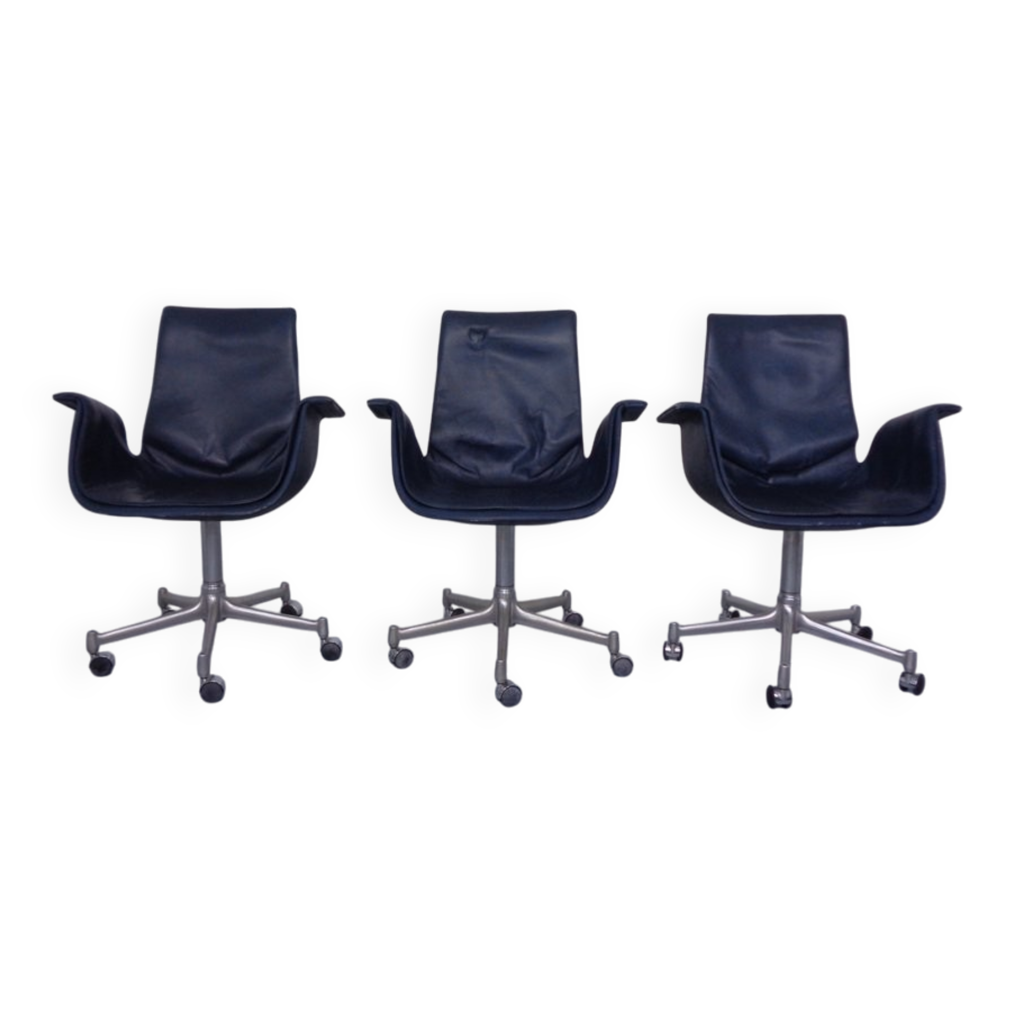 Model 6727 Bird Chairs by Preben Fabricius & Jørgen Kastholm for Kill International, 1960s, Set of 3