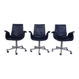 Model 6727 Bird Chairs by Preben Fabricius & Jørgen Kastholm for Kill International, 1960s, Set of 3