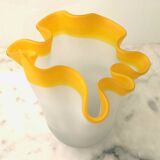 Glass paste handkerchief vase from the 70s