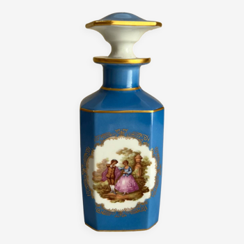 Flacon porcelaine de Limoges bleu roy 22 cm