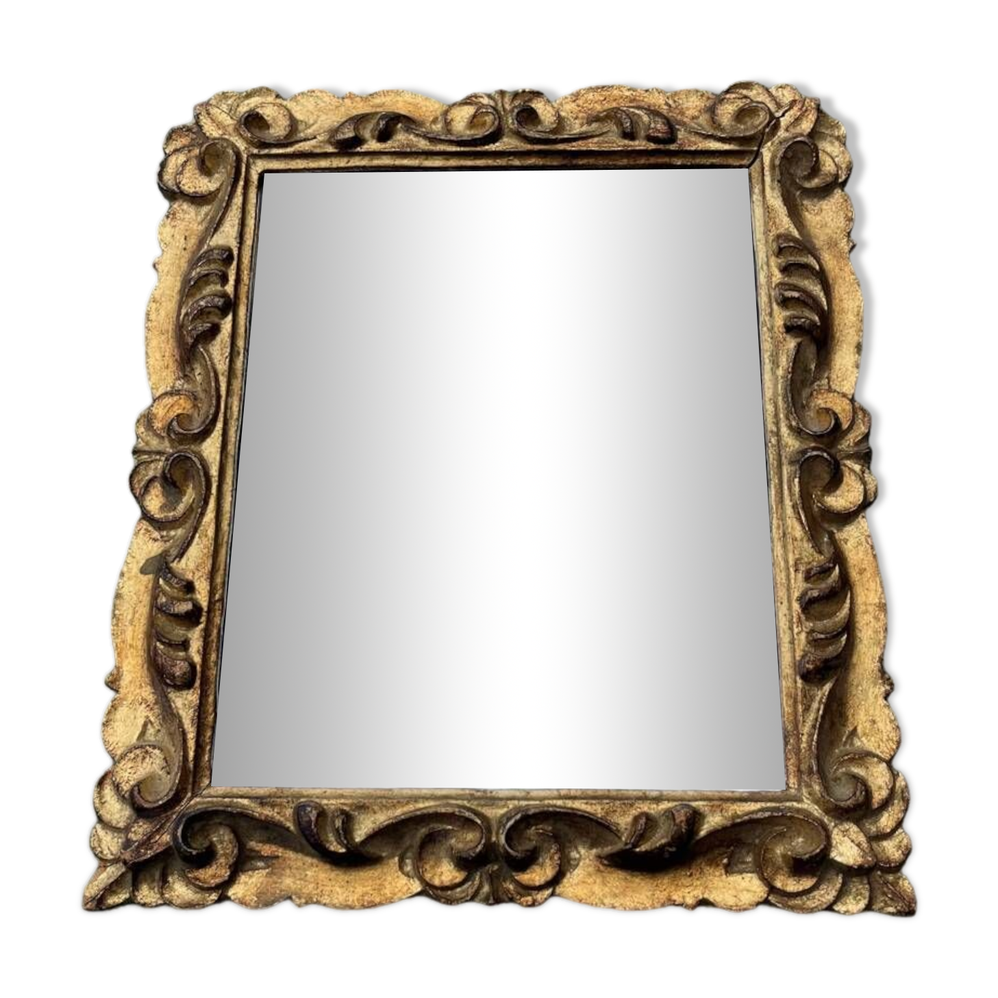 Miroir bois doré vintage  32,5 x 38