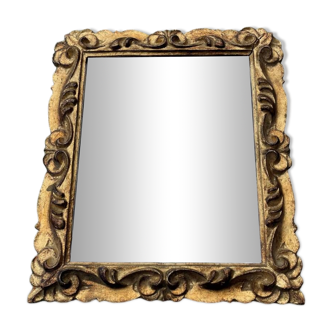 Vintage gilded wood mirror 32.5 x 38