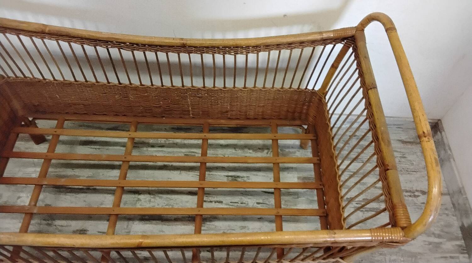Vintage rattan children's bed