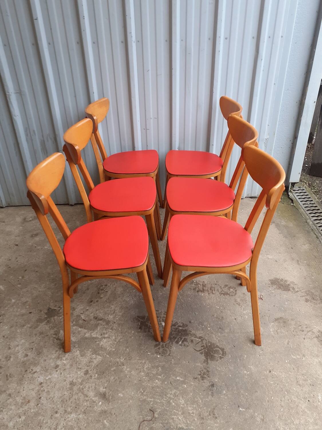 Set of 6 luterma "banana" chairs