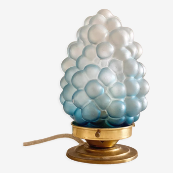 Globe table lamp bunch of grapes in pressed molded glass