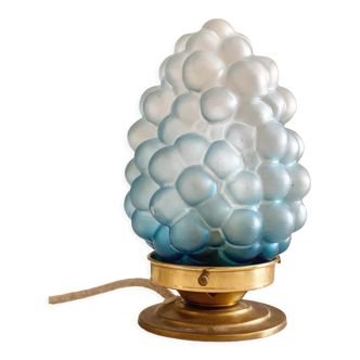 Globe table lamp bunch of grapes in pressed molded glass