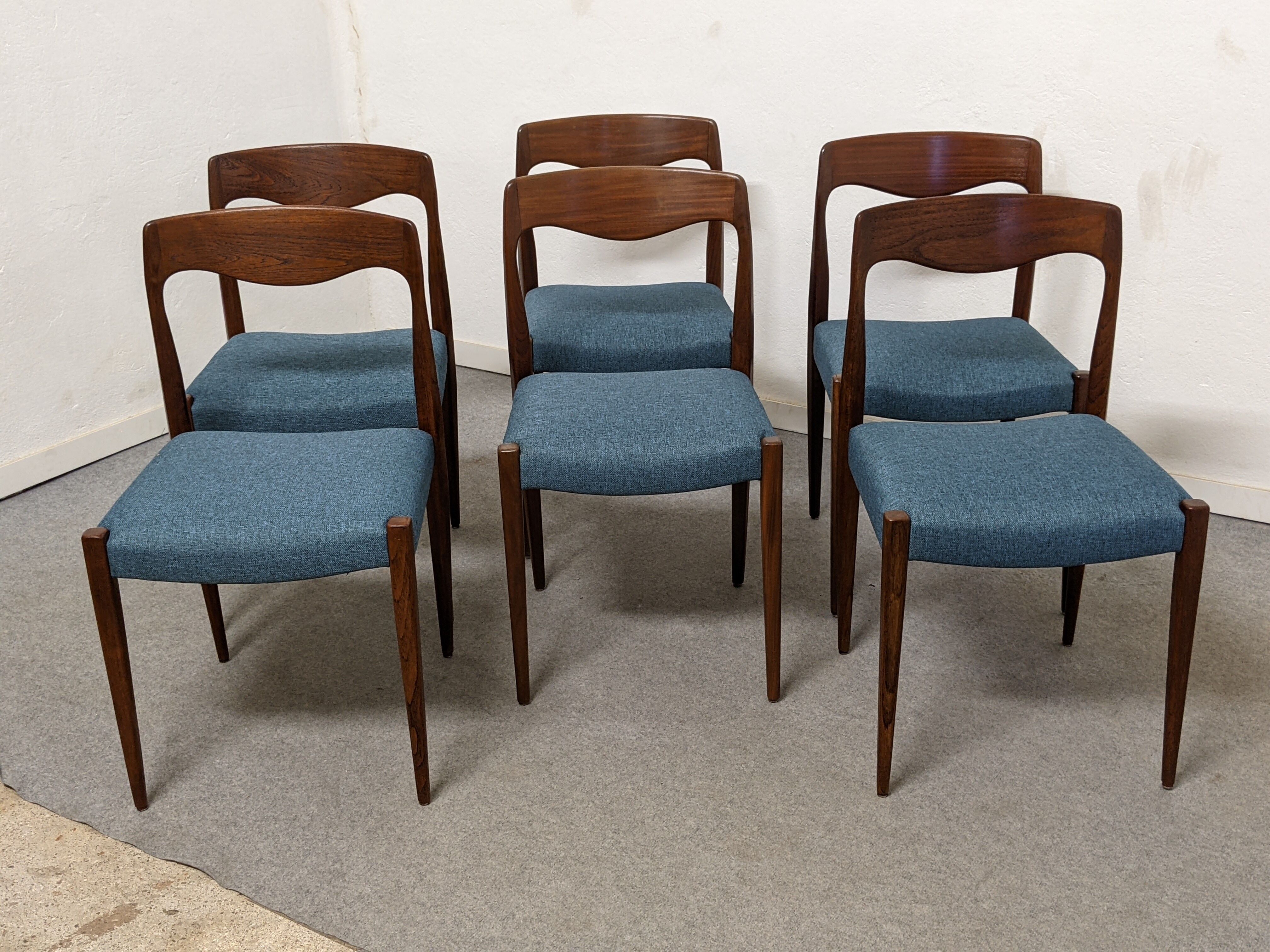 Set de 6 chaises danoises en teck des années 60/70