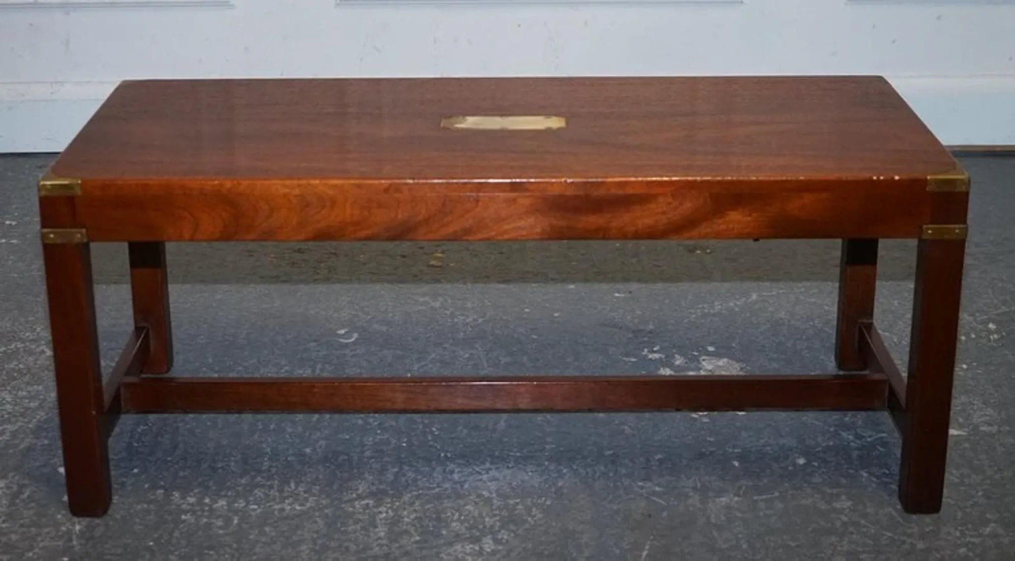 Reh Kennedy Military Campaign Vintage Coffee Table from Harrods London