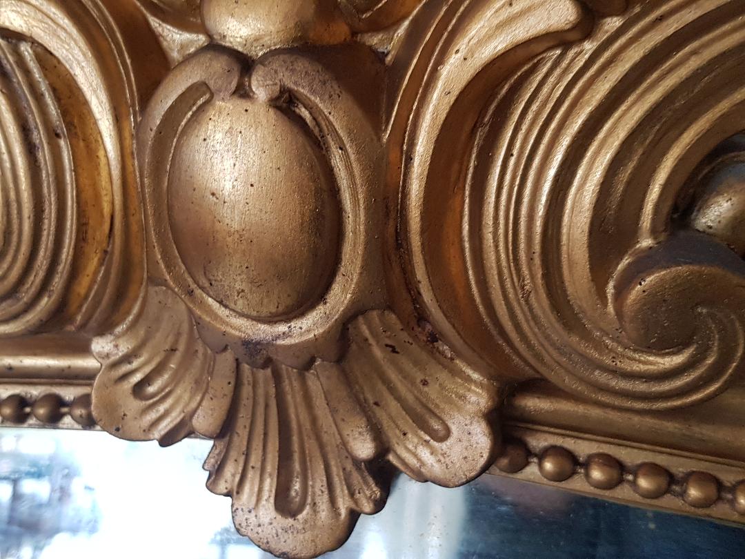 Former mirror gilded with pediment - 153 x 101 - Style Napoleon III