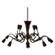 Large Burgundy brass chandelier with 15 arms, 1950, Italy