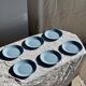 Set of 6 vintage blue dessert plates D18 (1)