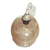 Hanging lamp vintage glass lightly smoked amber