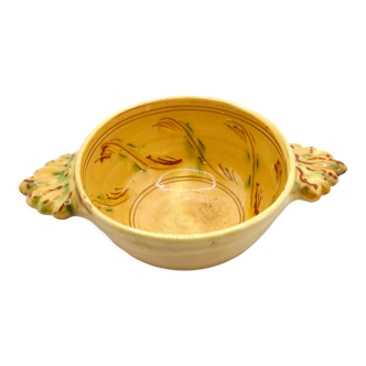 Provencal bowl in yellow ceramic and scrolls