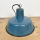 Industrial blue enamel pendant lamp, 1960s