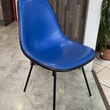 Eames Herman Miller vintage 70s blue vinyl fiberglass chair