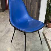 Eames Herman Miller vintage 70s blue vinyl fiberglass chair