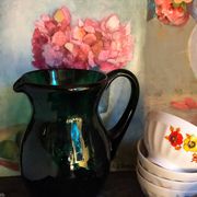 Vintage Empoli blown glass jug