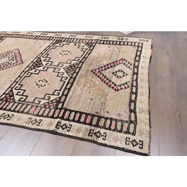 1960s Turkish Hand-Knotted Runner Rug 120x325
