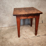 Small farmhouse table, low and square.