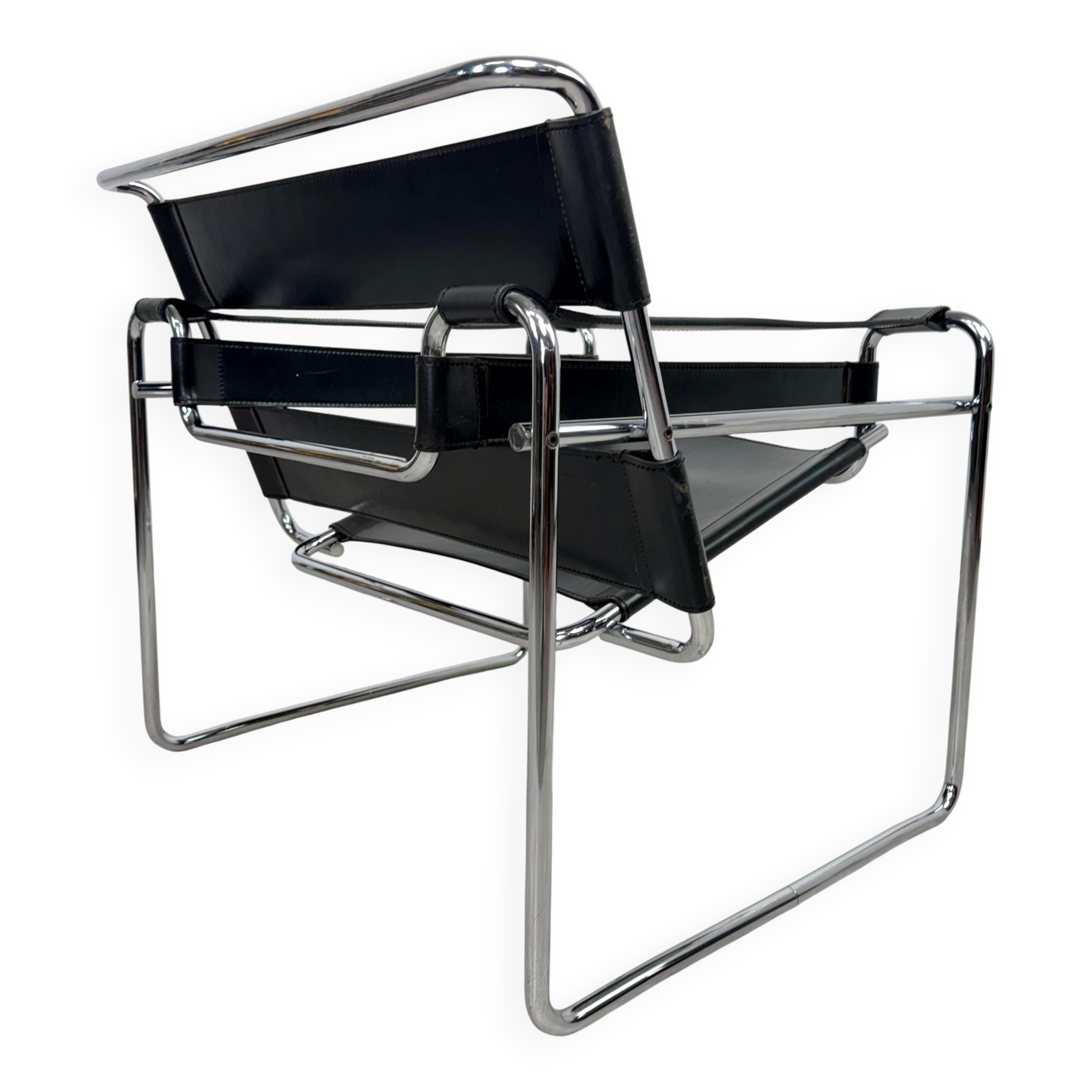 Authentic B3 "Wassily" chair by Marcel Breuer, Vintage, by Bononia, Italy