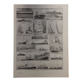 Lithographie originale sur les navires