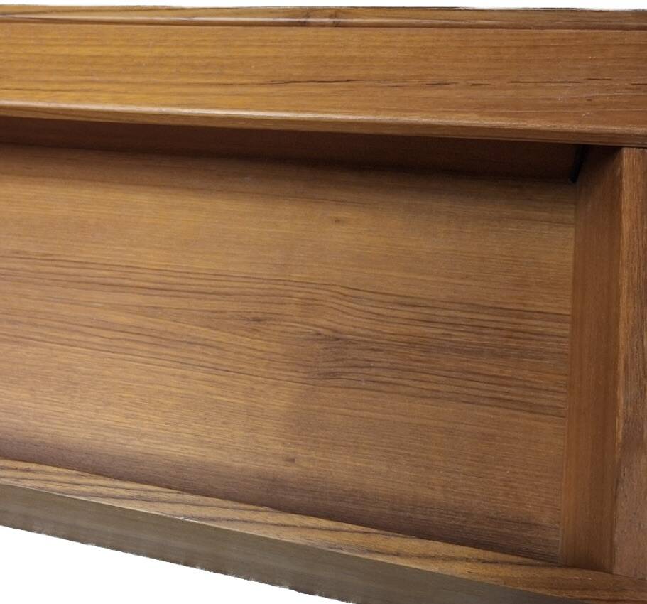 Floating long wall shelf / sideboard in teak, Denmark 1960s