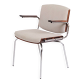 Conference chair – Rosewood & light grey fabric – Duba – 1960s