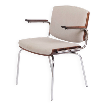 Conference chair – Rosewood & light grey fabric – Duba – 1960s