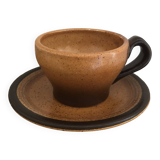 Ceramic stoneware cup and saucer