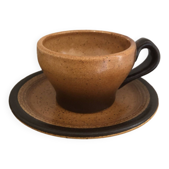 Ceramic stoneware cup and saucer