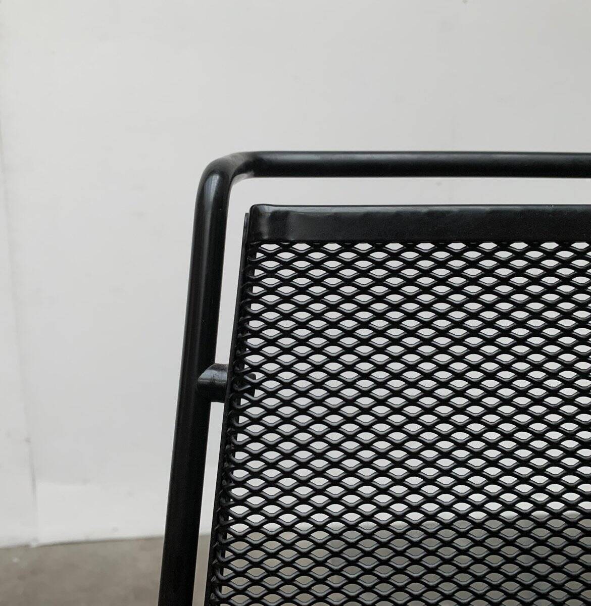 Set of vintage postmodern metal accent chairs by Rolf Rahmlow, 1980s.