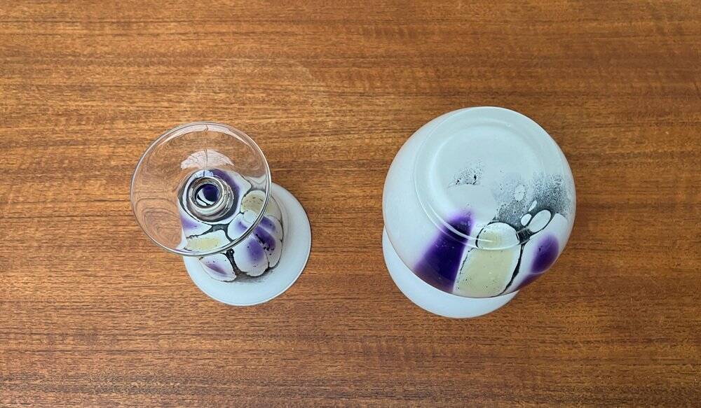 Vintage German glass vase and cup by Hans Jürgen Richartz for the Richartz art collection, set of 2.