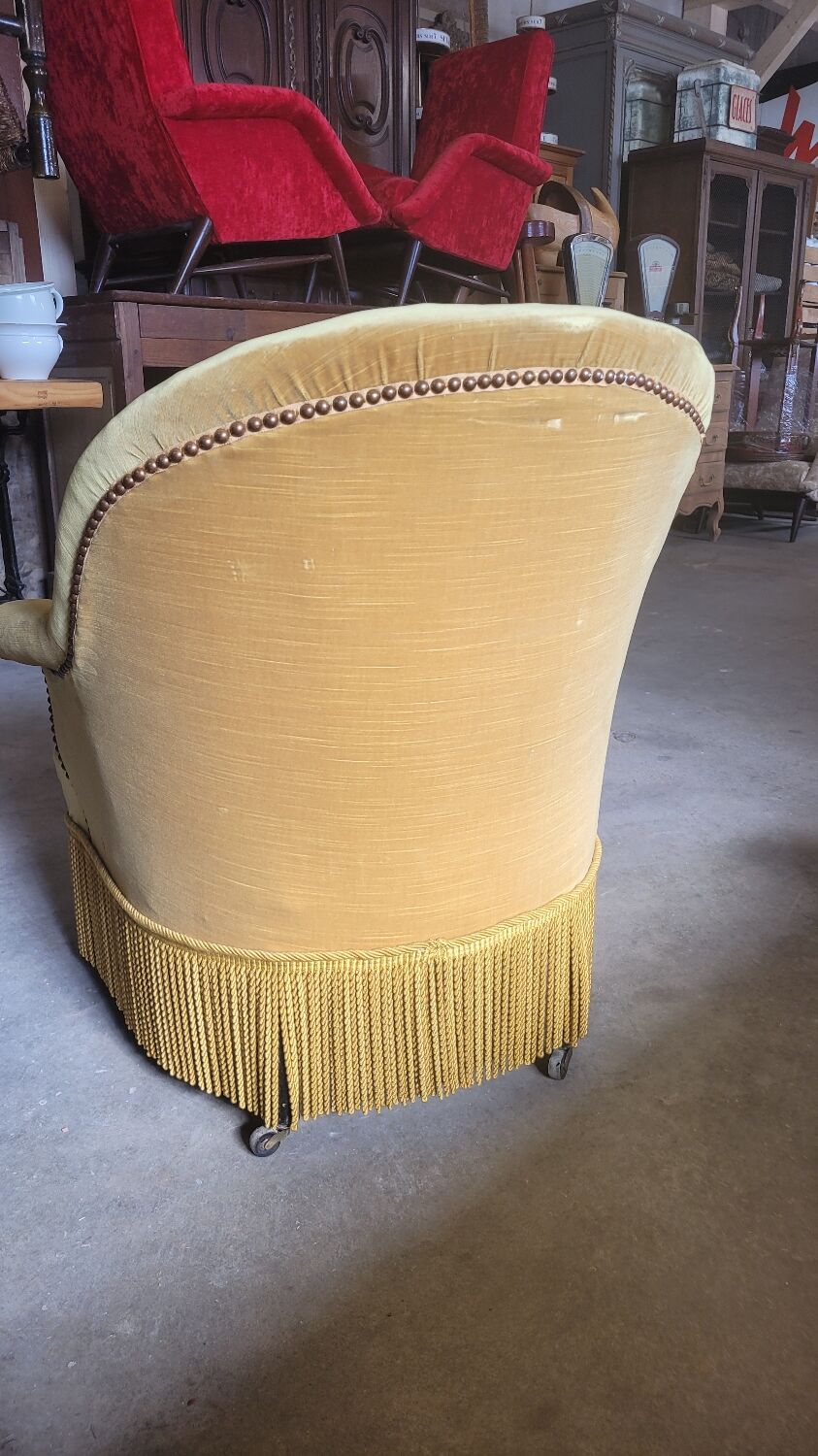 Toad armchair velvet period Napoleon III 19th