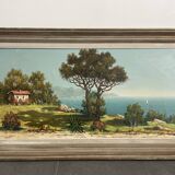 Peinture villégiature signe H.Roux