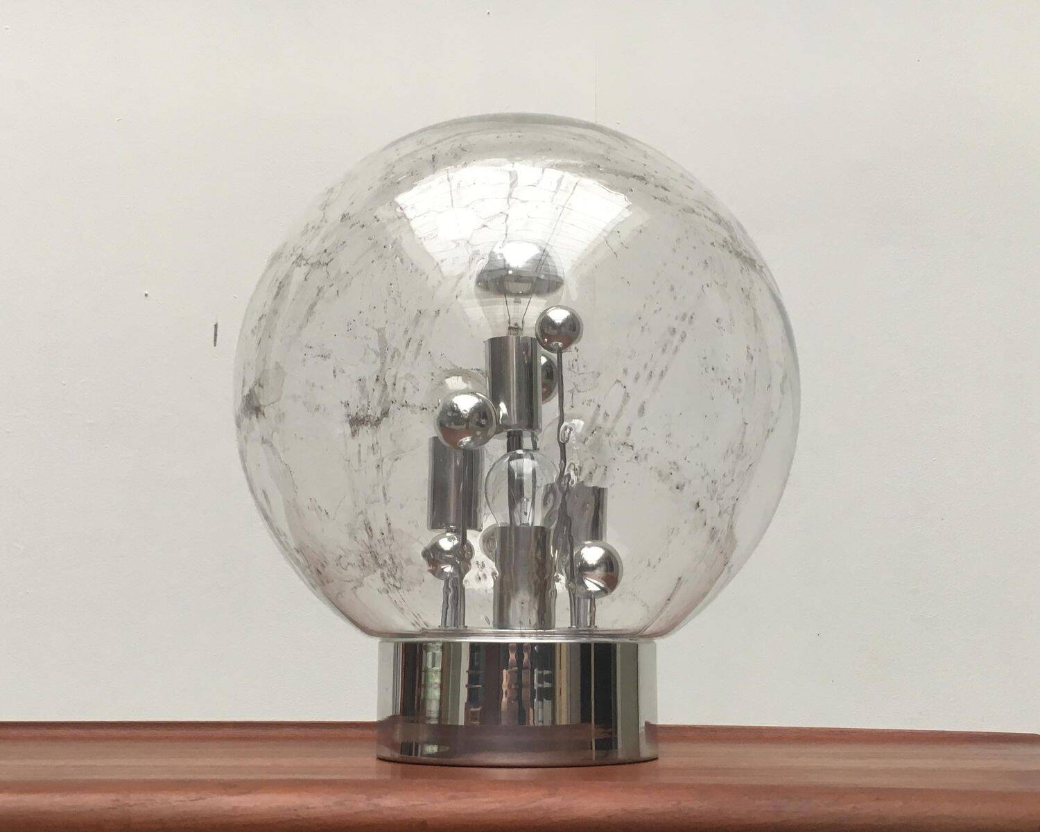 Planet Table Lamp Large Sphere from the German Space Age Mid-Century by Doria Leuchten, 1970s