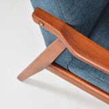 Fauteuil original « Snieżnik » années 1960, bleu
