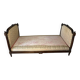 Antique Louis XVI style daybed in carved wood and patterned fabric